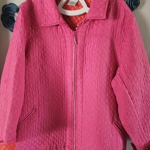 Quacker Factory Pink Quilted Puffer Jacket